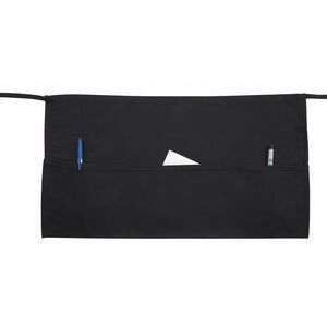 Winco WA-1221 Black Waist Apron with 3 Pockets, Black
